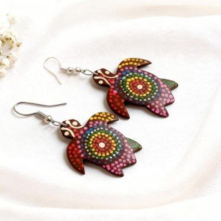 New Design Painting Wood Earrings by Artisans
